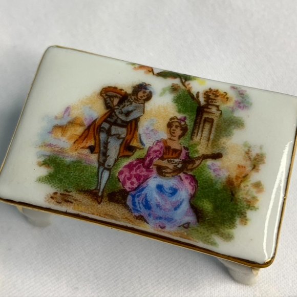 LIMOGES France Miniature Porcelain Piano Table Bed - Picture 4 of 9